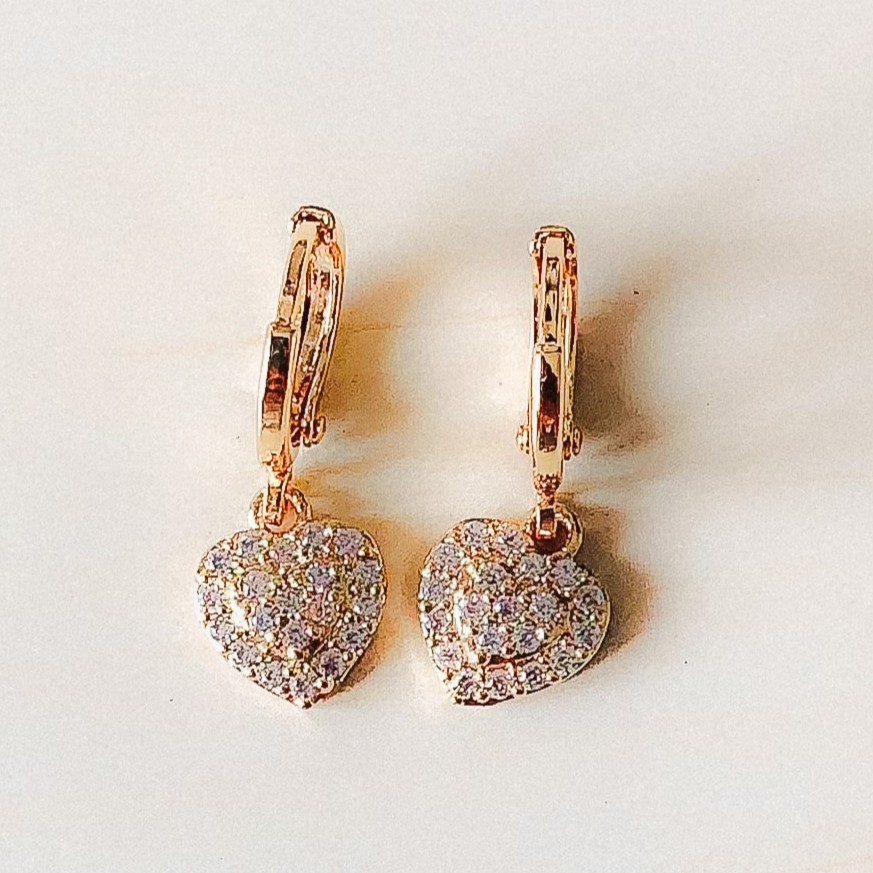 Anting Wanita Satu Hati Zirconia Gold Xuping