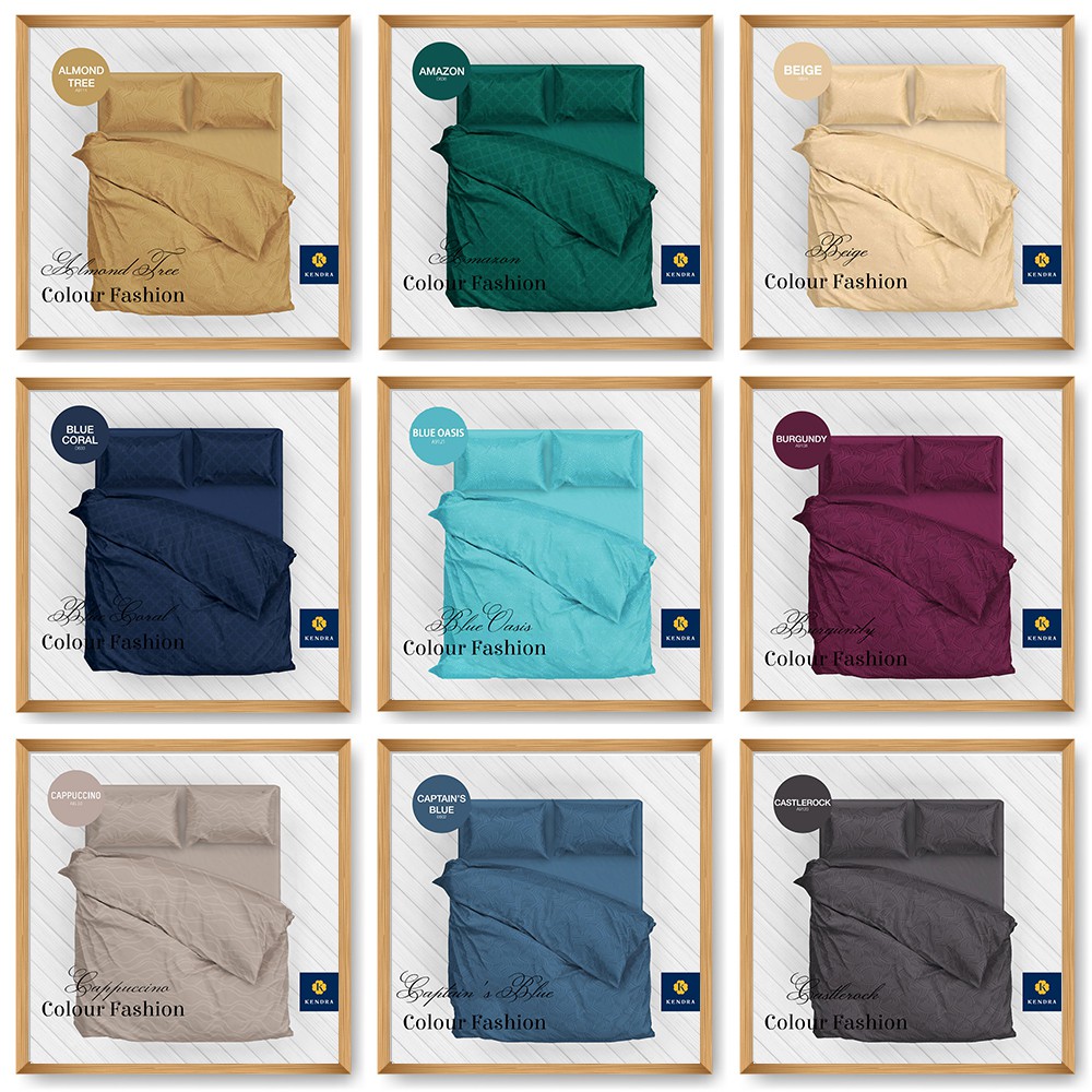 Kendra Sprei 180X200 Tinggi 20 Cm Polos Plus Emboss Set (Tanpa Bed Cover Atau Selimut) King Bed Size