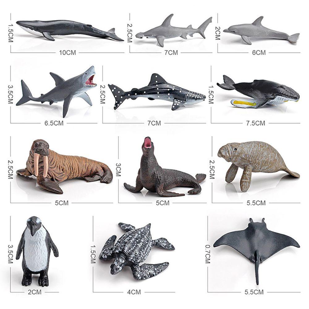 R-flower 12PCS / Set Mainan Edukasi Bentuk Paus / Hiu / Ikan Paus Untuk Anak Laki-Laki / Perempuan Whale