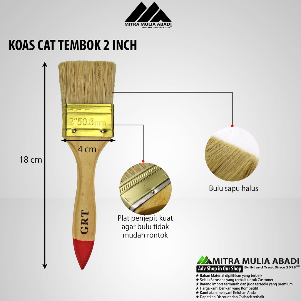 Koas Cat Tembok / kuas Ukuran 2&quot; inch