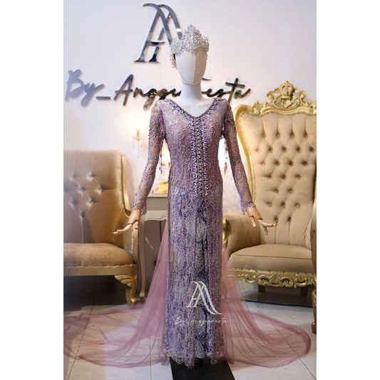 Kebaya Akad Lilac New full Payet Jepang asli