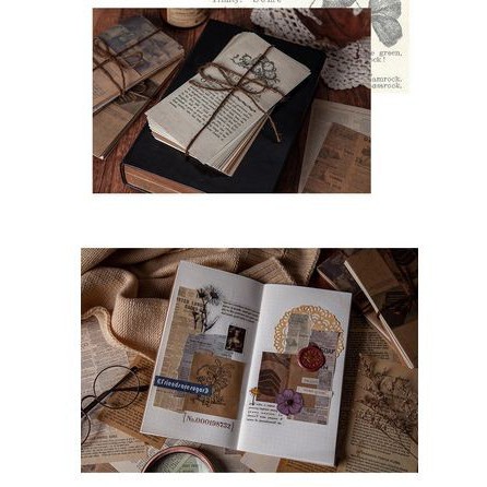 8 Design Kraft Paper Pack 160x85mm - Antique Bookstore Series (60pcs)