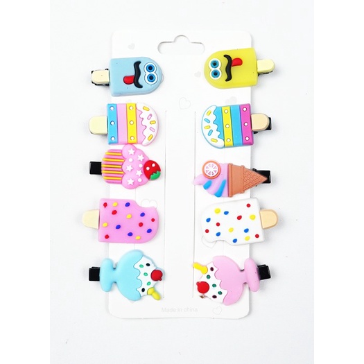 Jepit Rambut Motif Karakter Kartun Jedai Poni Jepitan Rambut Anak Character Hair Clip ( isi 10pcs )