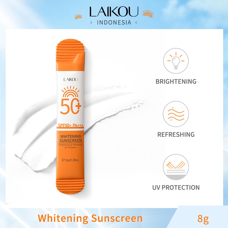 LAIKOU Sunscreen Waterproof SPF50 PA+++ Sunblock Cream Wajah dan Tubuh Anti Penuaan 8g