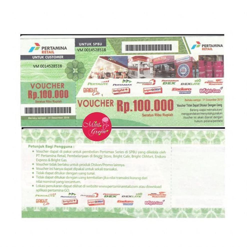 Grosir Voucher Fisik Pertamina Retail Rp 100000 - Spbu Coco Bbm Pertamax Series