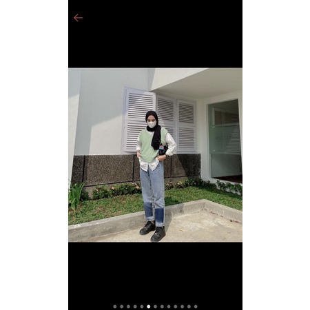 vest/vest tali outwear/vest tali samping/vest hits ootd/vest warna matcha/vest bahan tebal