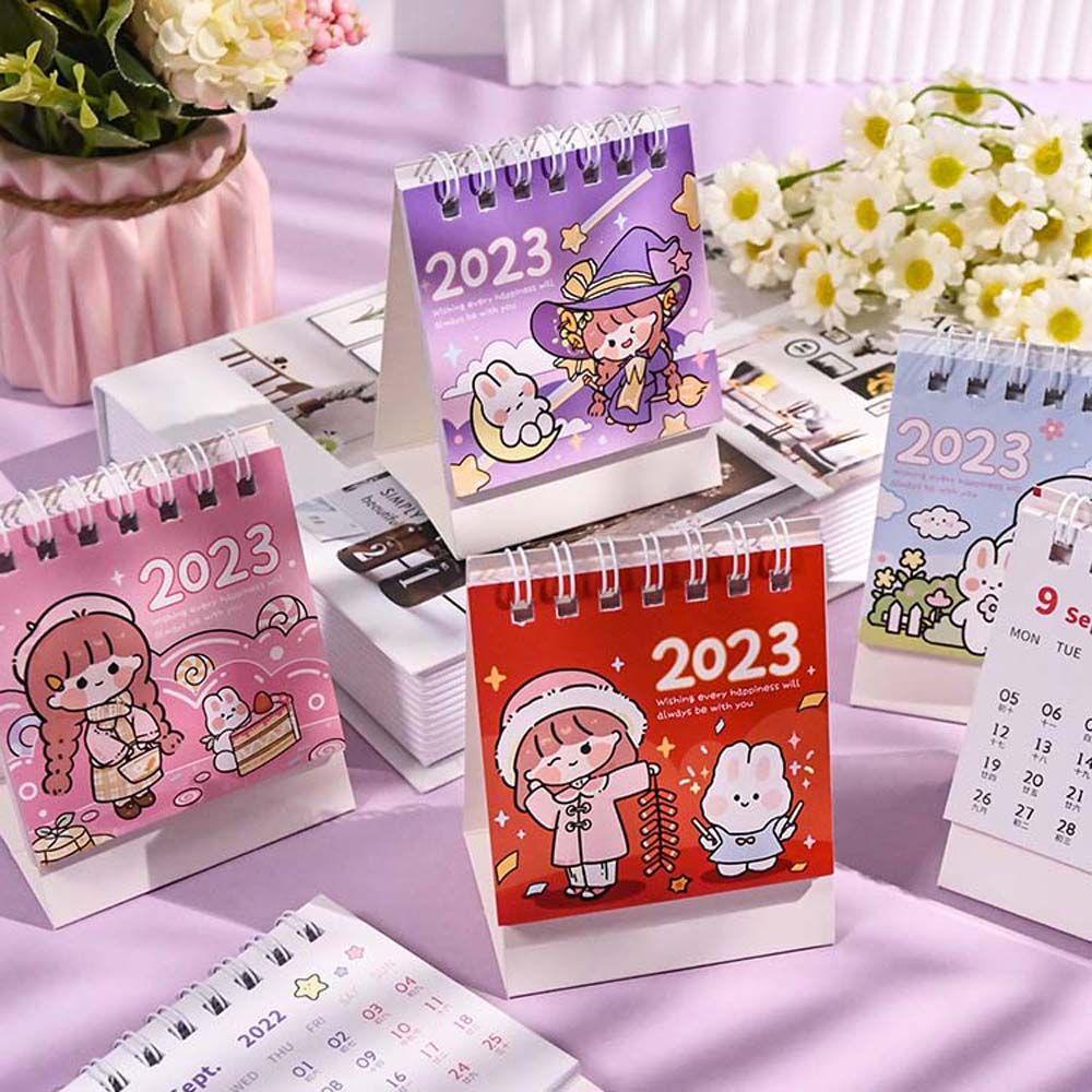 Lanfy 2023kalender Rumah Siswa Sekolah Kelinci Perlengkapan Kantor Stationery Jadwal Organizer Desktop Stationery