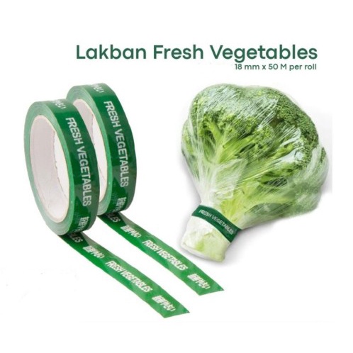 Lakban Isolasi Selotip FRESH VEGETABLES Buah Sayur (18mm x 50 Meter)