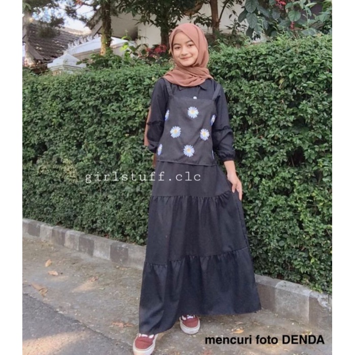 DRESS PANJANG KOREA DAISY TANKTOP VEST HIJAB FRIENDLY