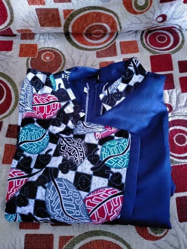 Batik Tunik Shibori Jumputan Terbaru Size S-3l / Hrb026 Yelbor Navbor / Biru Putih / Original..