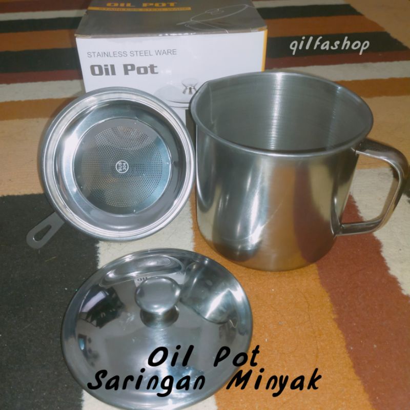 Oil Pot - Saringan Minyak 1.2 L - Wadah Minyak Goreng dan Tempat Simpan Minyak