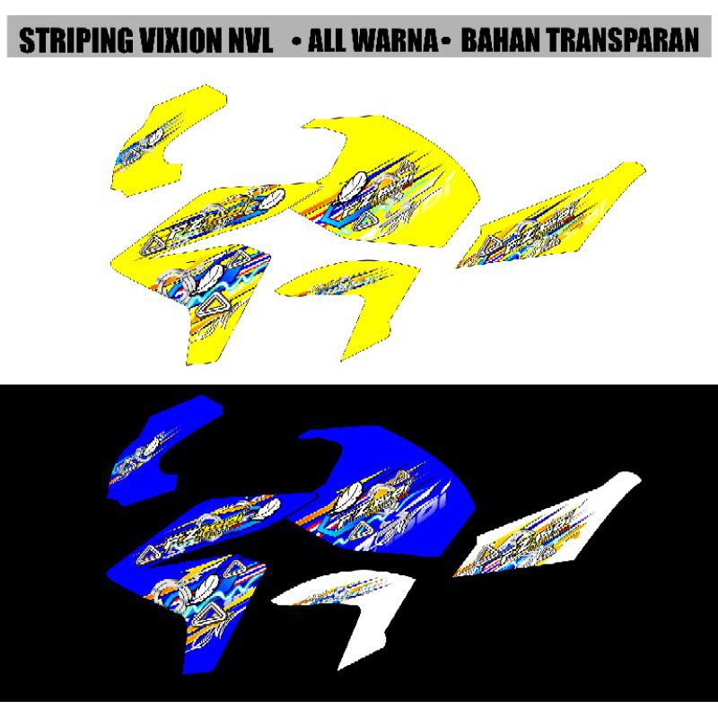 striping Vixion NVA & NVA bahan print UV transparan