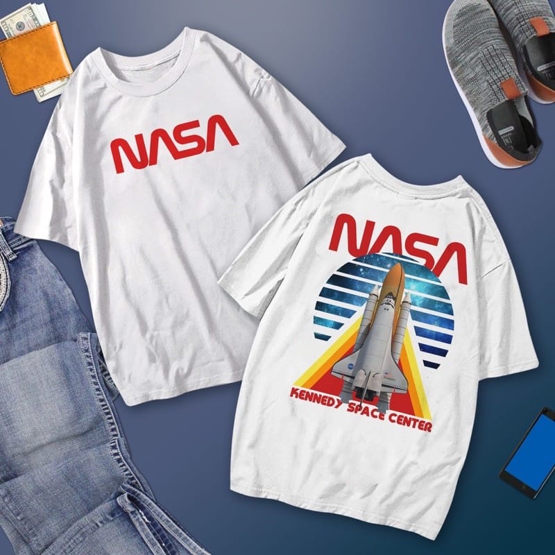 MYSTIQUE.ID-BAJU KAOS NASA MERAH T-SHIRT LUCU DAN AESTHETIC