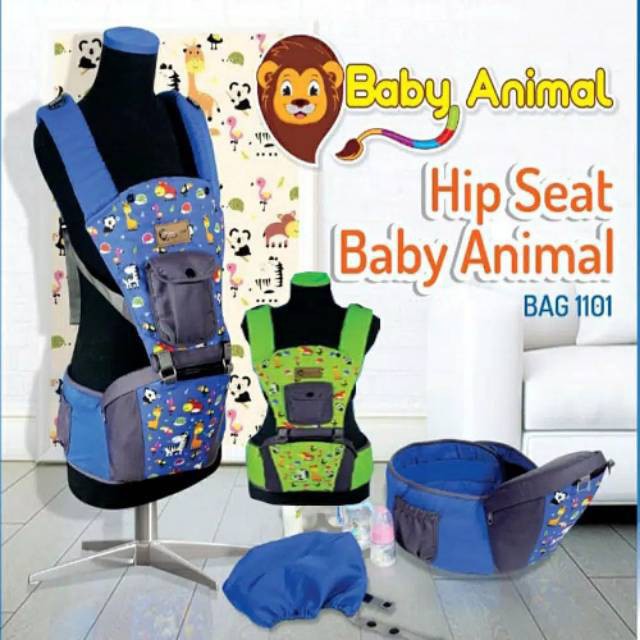Gendongan Bayi Depan Hipseat Baby Scots Gendongan 7 Posisi Baby Animal BAG1101