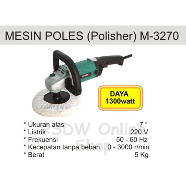 Mesin Poles Mobil Modern 7 inch / Mesin Polisher 7 inch Modern