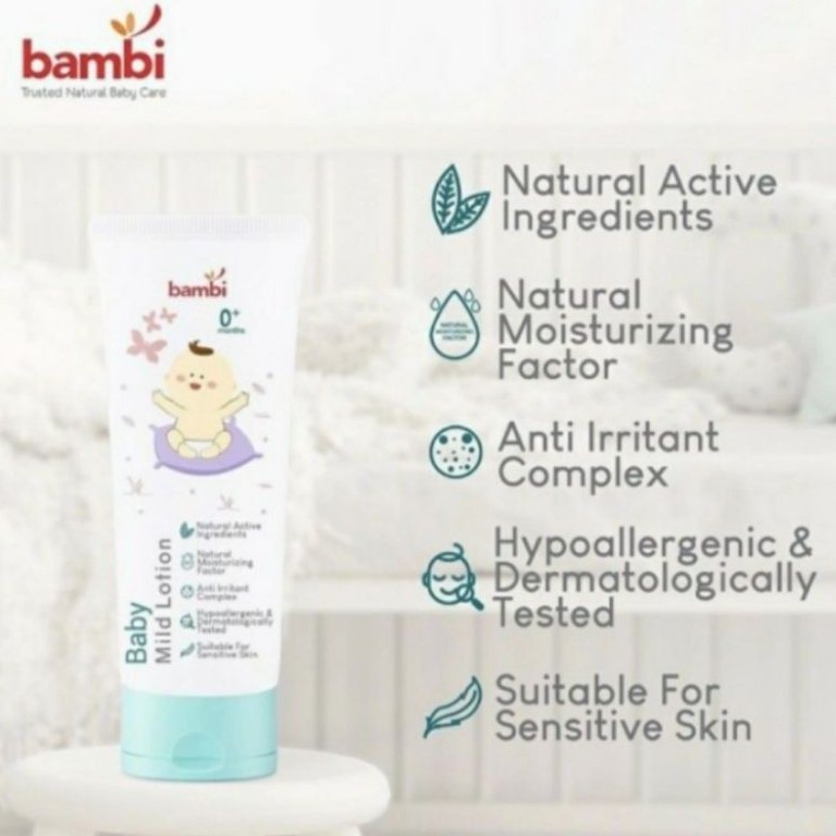 BAMBI Mild Lotion 100ml Baby Body Lotion Losion Bayi