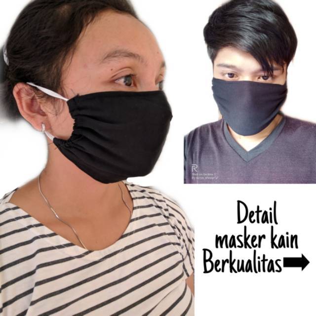 Masker kain 2 lapis bahan berkualitas