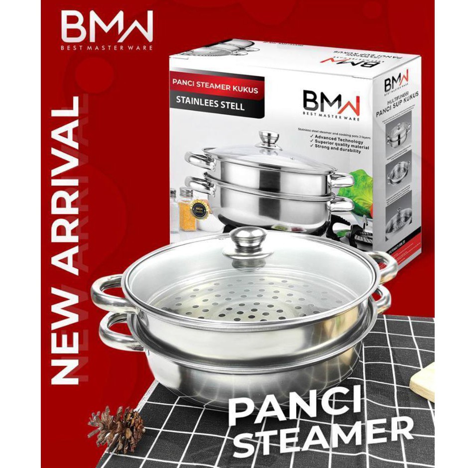 Dandang Stainless / Panci Kukus Steamer Bmw Susun 2