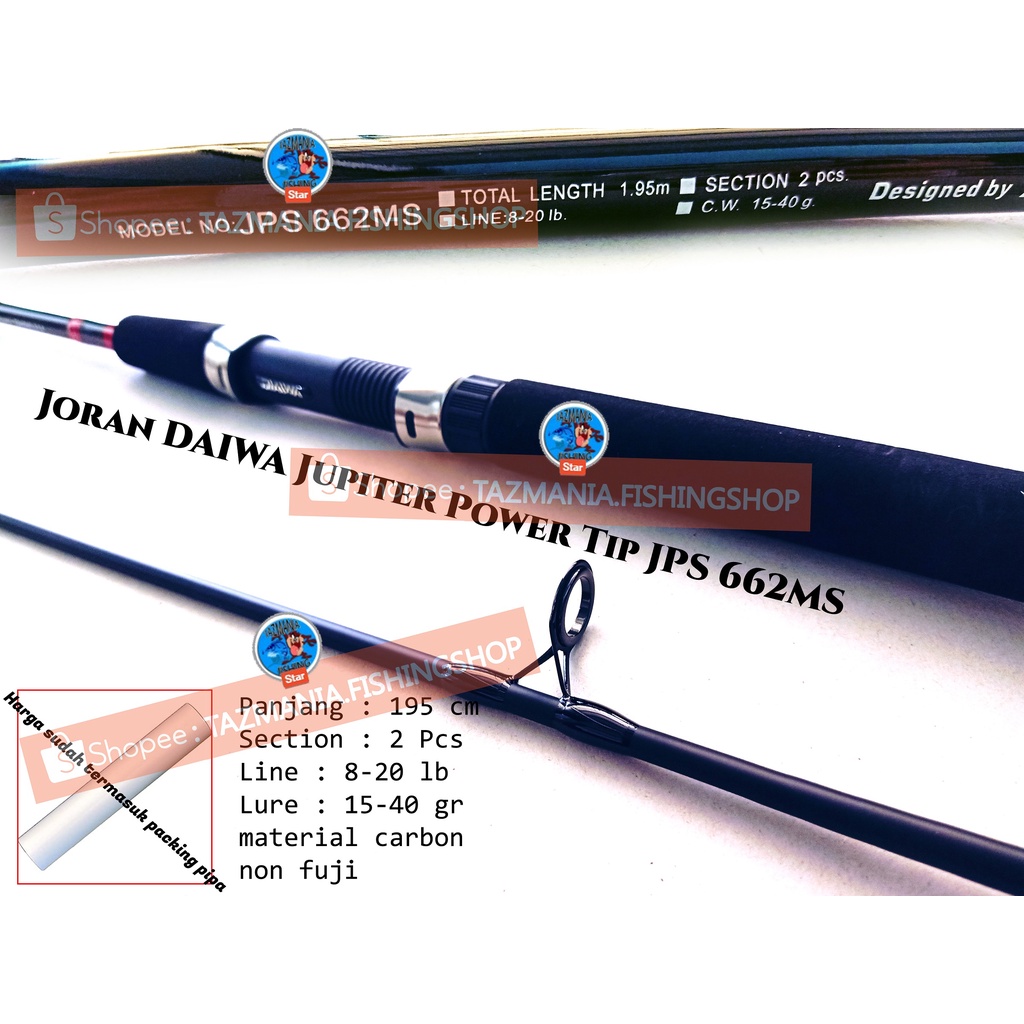 Joran Daiwa Jupiter Power Tip 150 165 180 Cm Rod Pancing Spinning Original