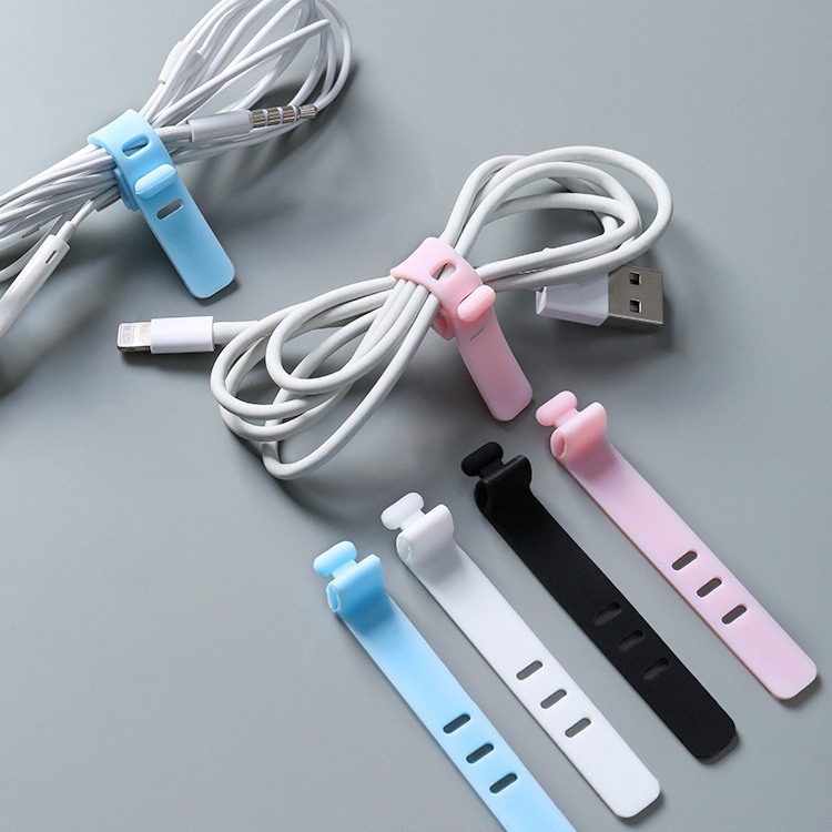 Klip Organizer Kabel Data / Earphone Bahan Silikon Multi Warna