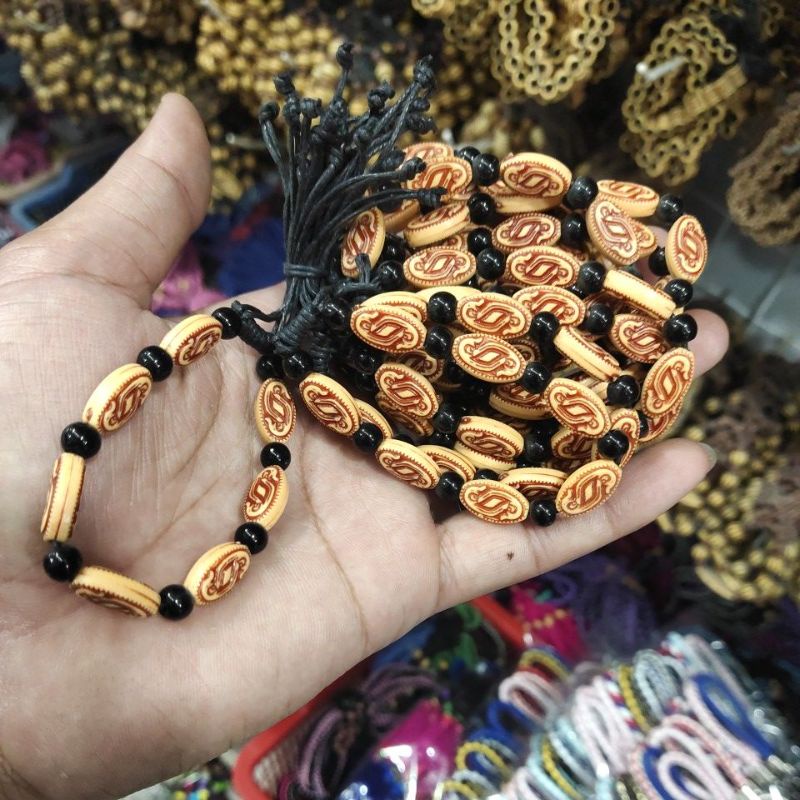 Gelang Tangan Kayu Batu Lusinan isi 12 pcs