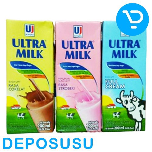 

Susu UHT ULTRA 1KARTON isi 24x200ml Fullcream Chocolate Strawberry