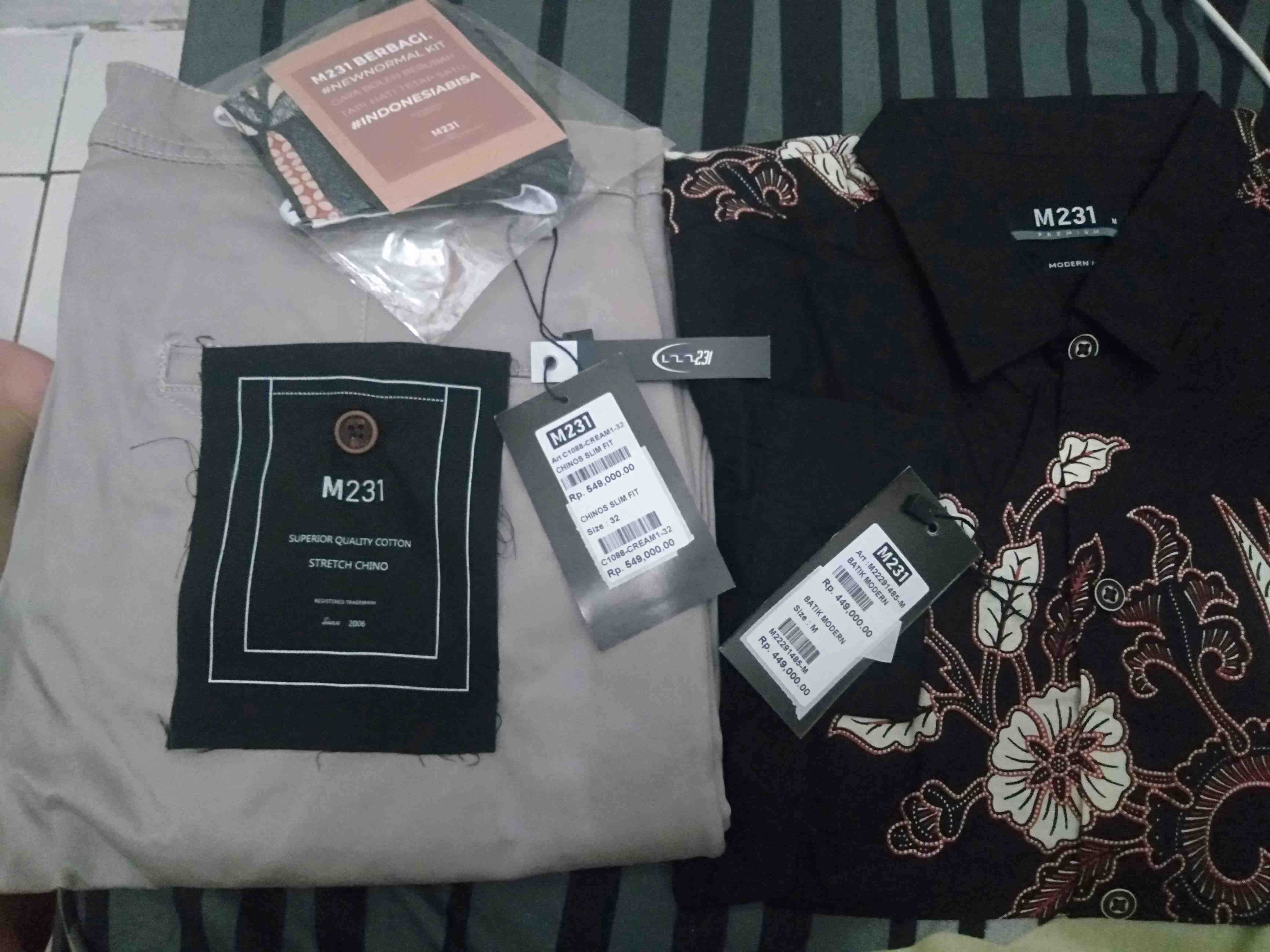 M231 Kemeja Pria Batik Panjang Hitam 1485a