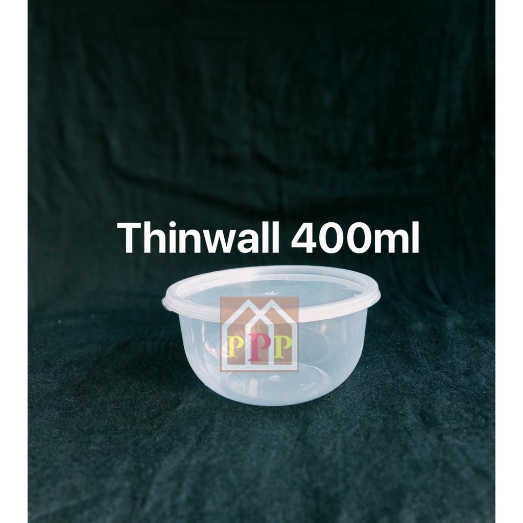 Kotak makan/wadah plastik/thinwall/kotak transparan 400ml