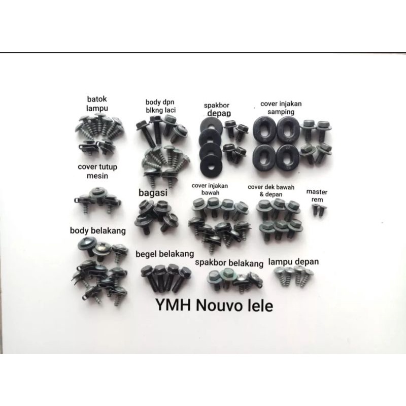 baut body set yamaha  nouvo lele lengkap