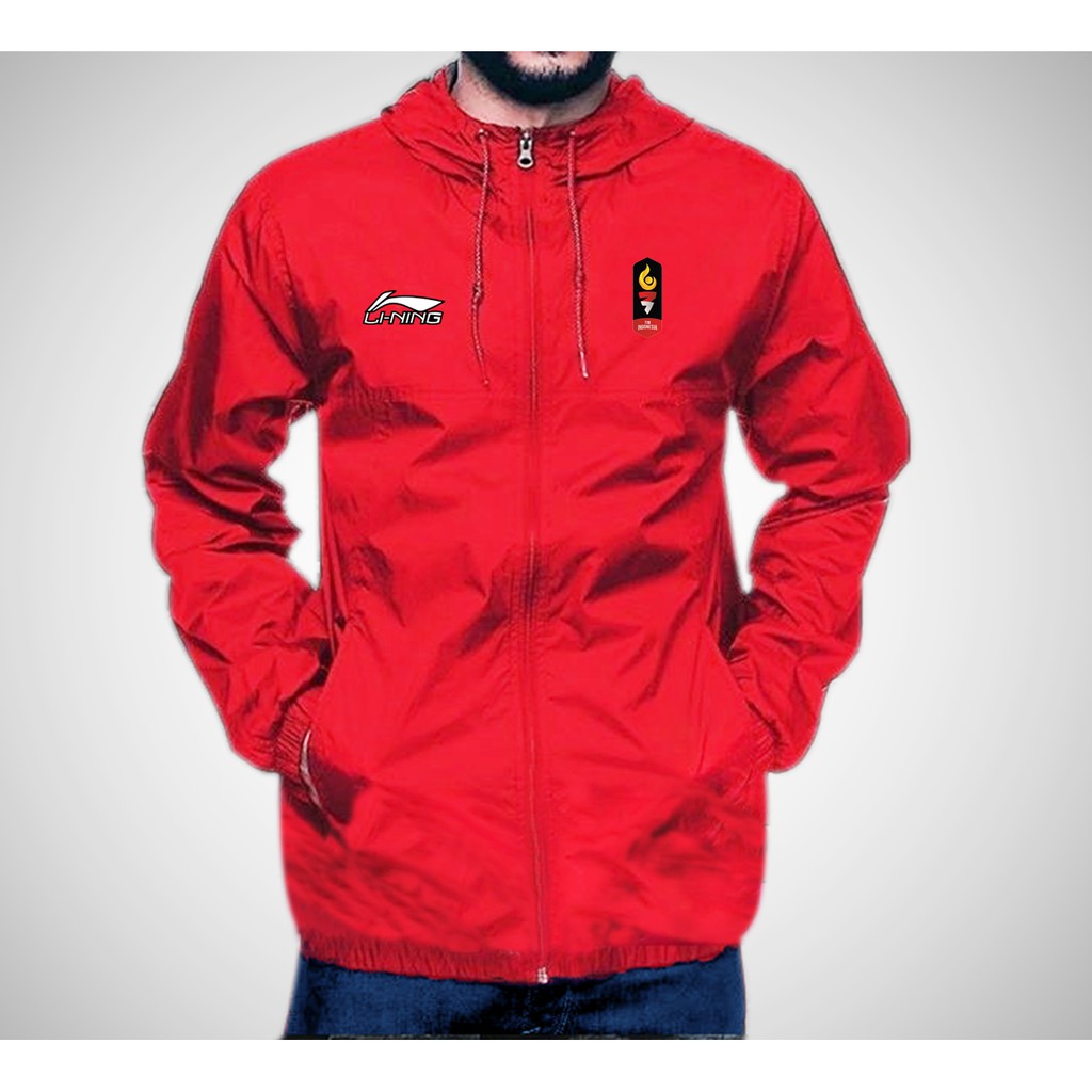 Jaket Eleganter Hoodie Asian Games Bahan Parasut jaket joging
