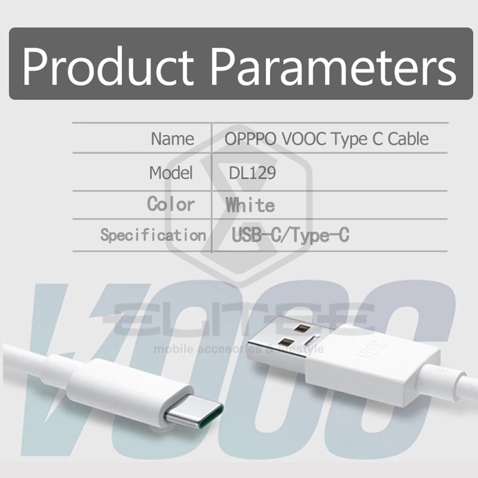 Kabel Data OPPO Type C VOOC 5V/4A Fast Charging