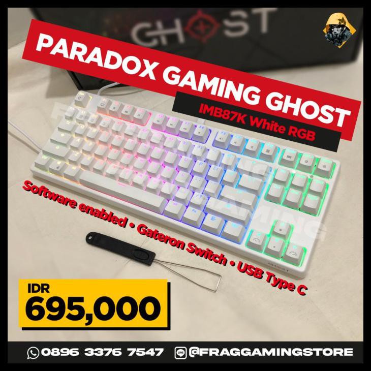 Paradox Gaming Ghost Ibm87K / Ibm 87K White Tkl Mechanical Keyboard