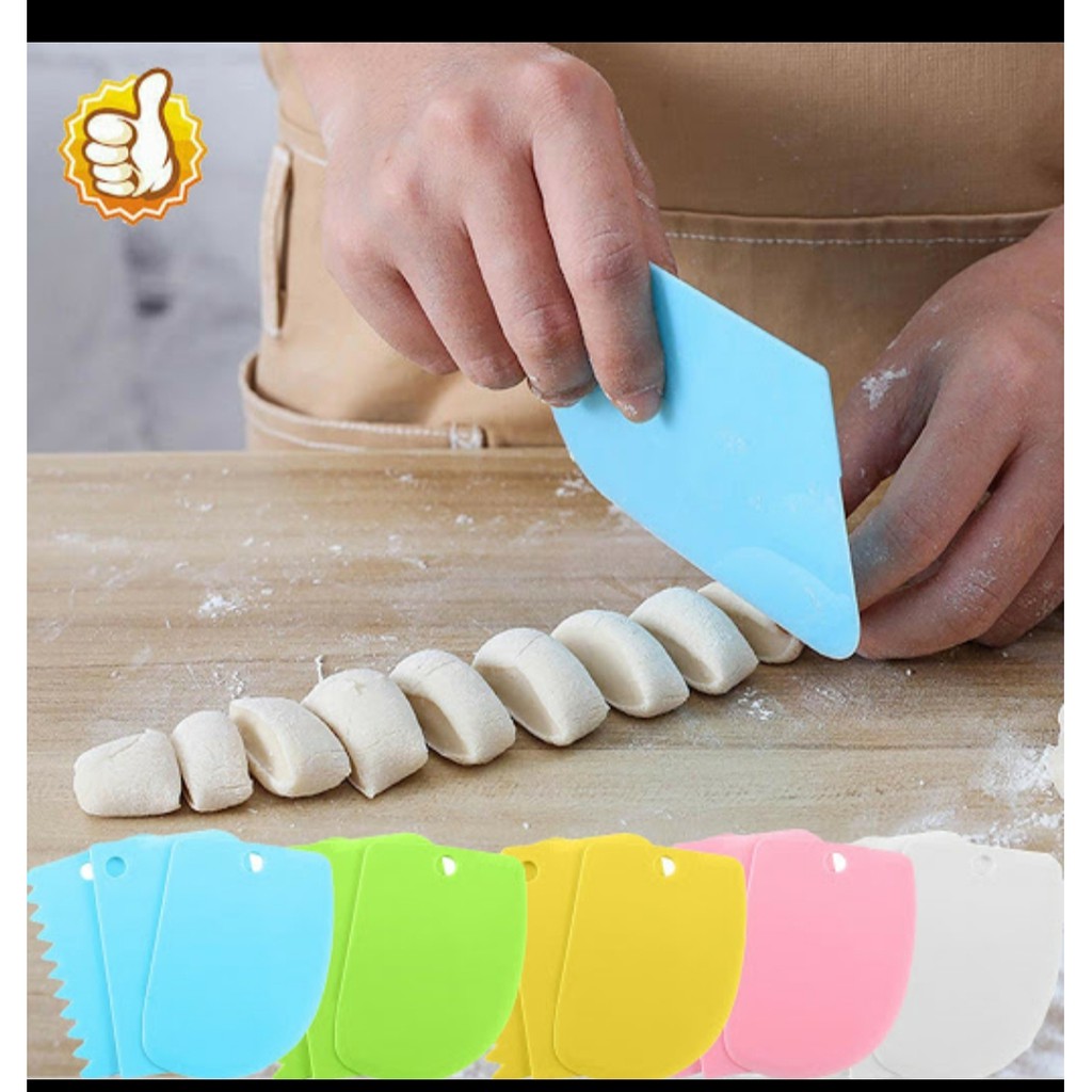 ( 1 Set isi 3 pcs ) Alat Potong Adonan Kue Roti Dough Cutter Baking