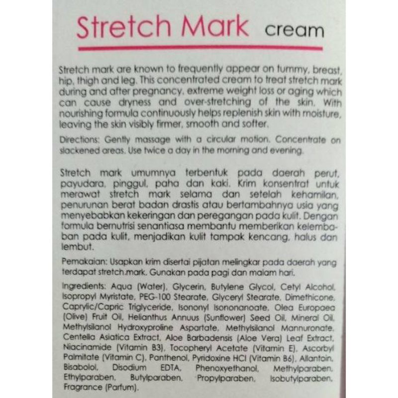 PENGHILANG STRECHMARK AMPUH PERMANEN BPOM 3 STRETCH MARK CREAM KRIM OBAT SALEP ORIGINAL