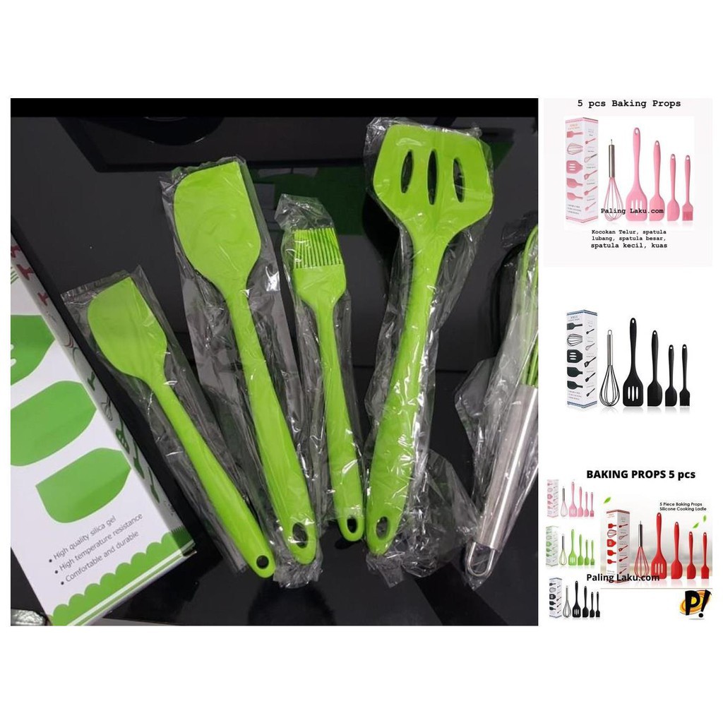 Baking Props 5 PCS Sillicon Kitchen Tools Spatula Kocokan Telor Kuas Kue Spatula 3pcs Kocok Telur