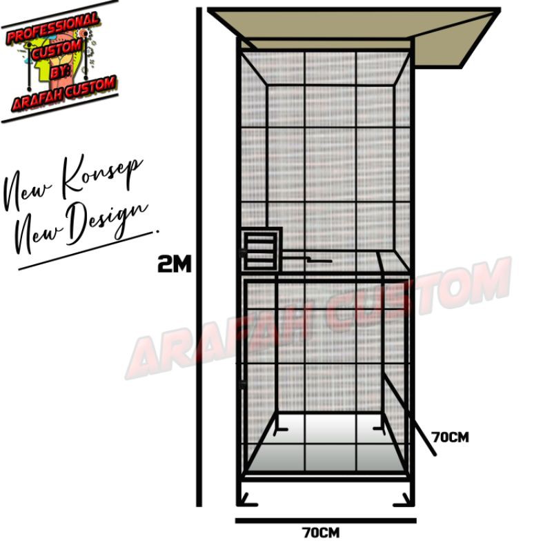 Kandang burung ternak koloni kotak besi besar murai lovebird perkutut kenari puter finch minimalis