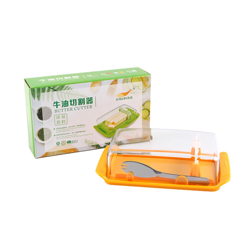 【COD Tangding】Kitchen Portable Butter Box Household Transparent Butter Cheese Case Sandwich Lunch Cheese Cutting Food Container