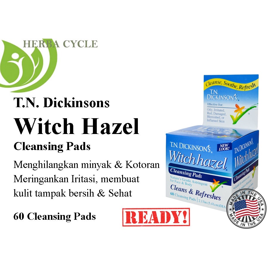 Dickinsons Witch Hazel Cleansing Pads 60 Pads Witch Hazel Cleans &amp; Refreshes