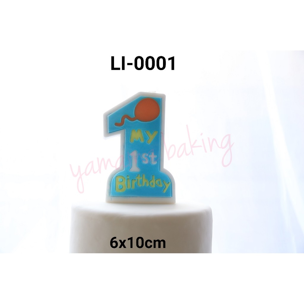 Gr Li 0001 Lilin Kue Ulang Tahun Angka 1 Satu First Birthday Shopee Indonesia