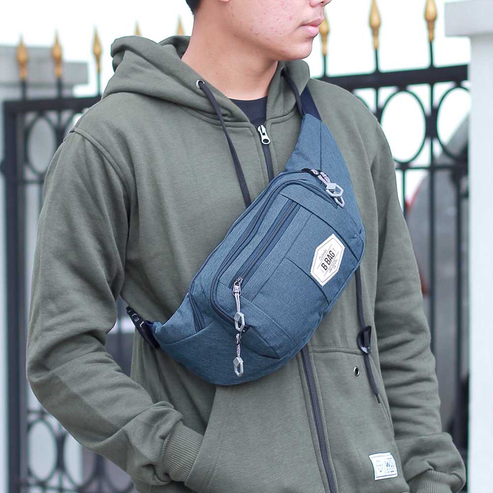 Tas Selempang Waistbag Pria Halus Tebal Premium Material Terbaru