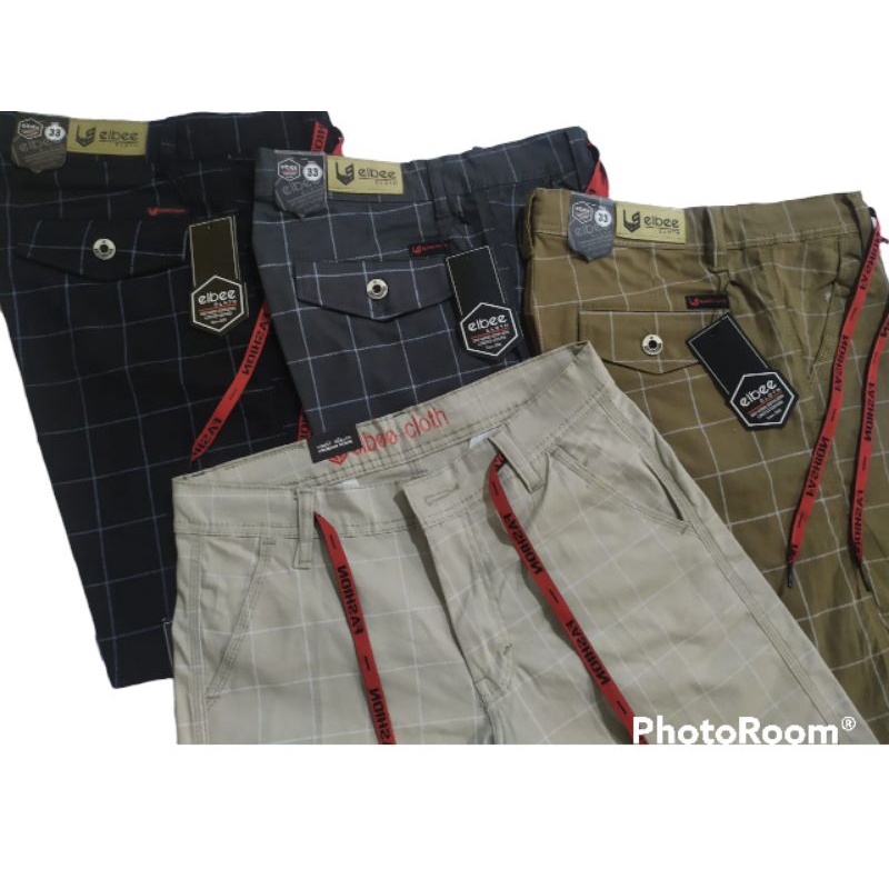 Celana Pendek Brodshort Tartan Kotak Kotak Premium Pria Elbee Cloth