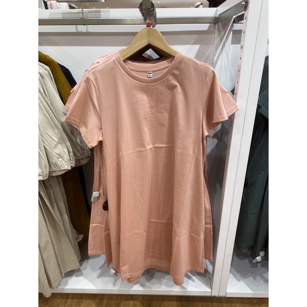GAUN MINI MERCERIZED KATUN LENGAN LENDEK WOMEN - UNIQLO