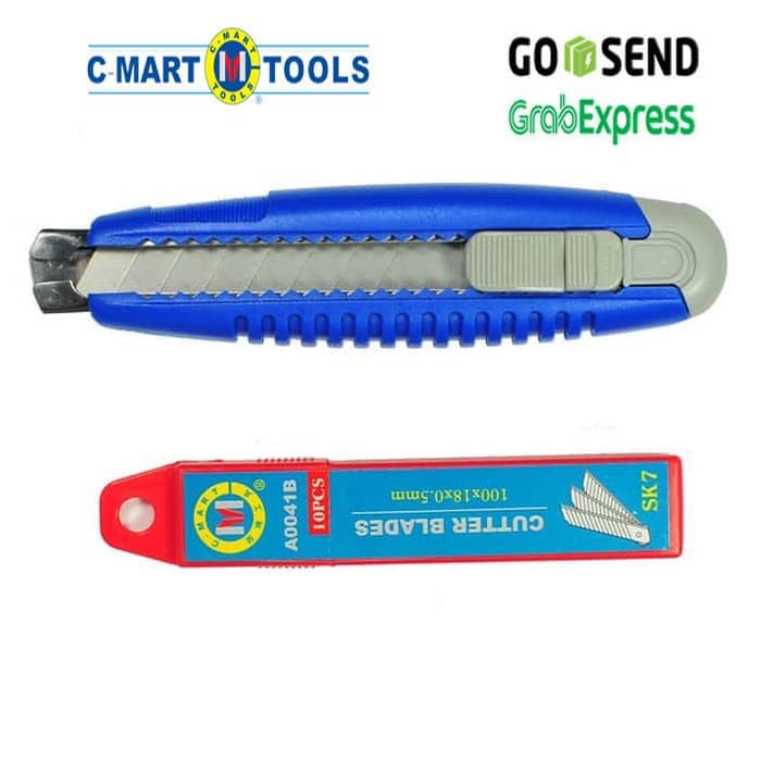 

Pisau cutter dan isinya 10 set (UTILITY CUTTER SET 10) CMART CA0002+10