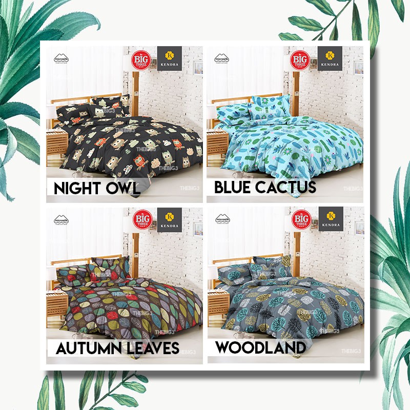 BEDCOVER saja KENDRA 220x200 cm untuk kasur 180X200 / 160X200 motif Cactus Love Iris Racing Car Little Star -Blue Owls Arcadia Forest Friend Nessa Peninsula Saranghae Galaxy Sweet Dream Spring Leaves KING QUEEN 180 160 - NIKAH - BC