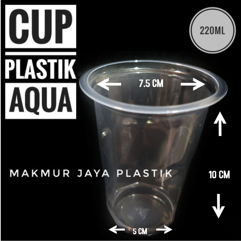 Cup Aqua 220 Ml Gelas Cup Pp Bening Plastik Isi 50 Pc Shopee Indonesia