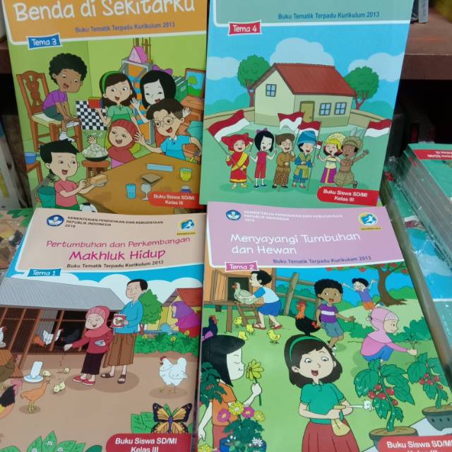 Buku Tematik SD kelas 3 Semester 1 Tema  1,2,3,4