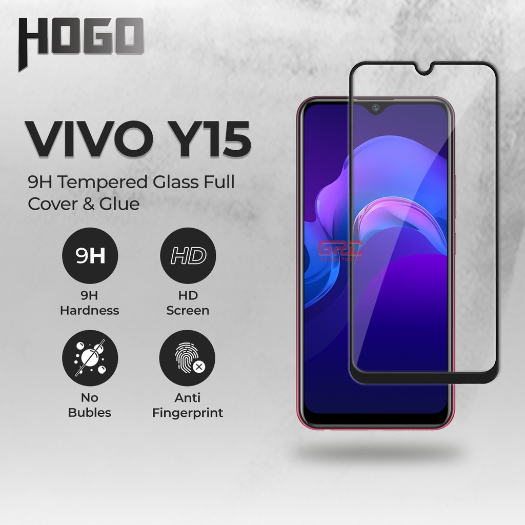 Tempered Glass VIVO Y15 HOGO Full Cover Anti Gores Kaca