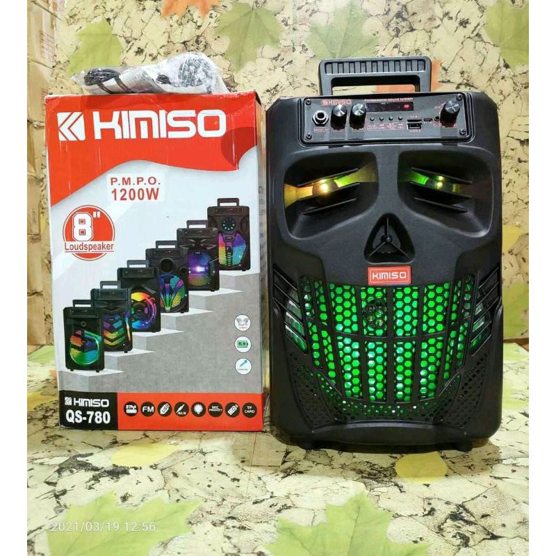 Speaker Bluetooth karaoke KIMISO QS-780 8inchi free mic