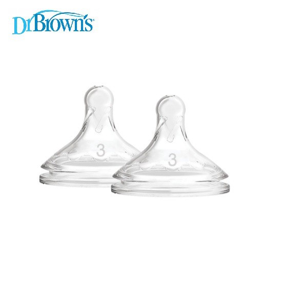 Dr. Brown's Options+ Wide Neck Y Cut 9m+ Silicone Nipple 2pcs Dot Teat WHS