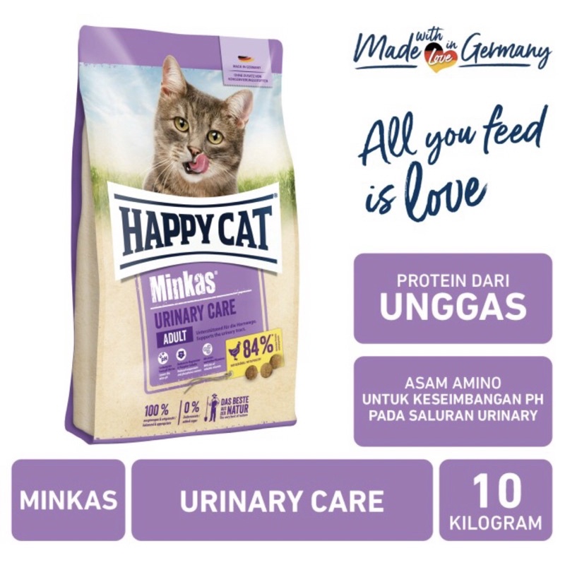 Happy Cat Minkas Urinary Care 10KG Makanan Kucing Kering Dry Cat Food